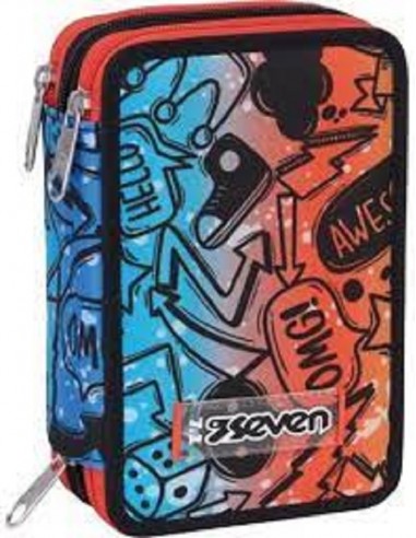 SEVEN ASTUCCIO COMPLETO 3 ZIP FLUO STAMP