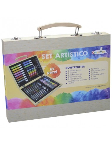 VALIGETTA LEGNO CON COLORI 67 PEZZI...
